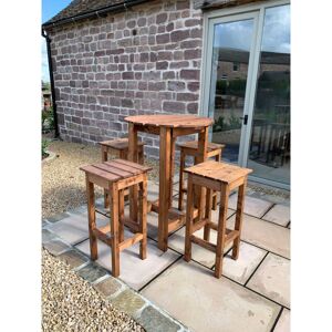 CHARLES TAYLOR TRADING Charles Taylor 4 Seater Wooden Alfresco Bar Counter Table & Bar Stool Set Garden CHARLES TAYLOR TRADING Charles Taylor 4 Seater Wooden Alfresco Bar Counter Table & Bar Stool Set Garden