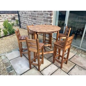 CHARLES TAYLOR TRADING Charles Taylor 6 Seater Wooden Alfresco Bar Counter Table & Bar Stool Chair Set CHARLES TAYLOR TRADING Charles Taylor 6 Seater Wooden Alfresco Bar Counter Table & Bar Stool Chair Set