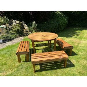 Charles Taylor Trading - Knights Eight Seater Round Garden Table Set - Timber - L230 x W230 x H80 cm Charles Taylor Trading - Knights Eight Seater Round Garden Table Set - Timber - L230 x W230 x H80 cm