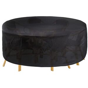 GOTRAYS Circular Garden Table, Round Patio Table and Chair Set Cover, Heavy Duty Oxford Outdoor Patio Furniture Cover Windproof, Waterproof & Anti-UV GOTRAYS Circular Garden Table, Round Patio Table and Chair Set Cover, Heavy Duty Oxford Outdoor Patio Furniture Cover Windproof, Waterproof & Anti-UV