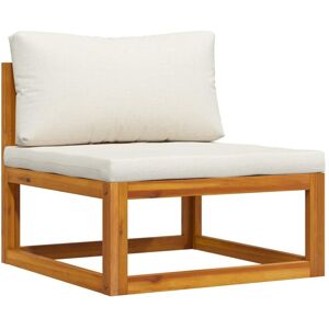 Sectional Middle Sofa & Cream White Cushion Solid Acacia Wood vidaXL Sectional Middle Sofa & Cream White Cushion Solid Acacia Wood vidaXL
