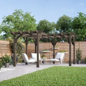 RUTLAND COUNTY GARDEN FURNITURE LTD Corner Pergola - Wood - L480 x W480 cm - Rustic Brown RUTLAND COUNTY GARDEN FURNITURE LTD Corner Pergola - Wood - L480 x W480 cm - Rustic Brown