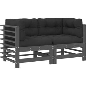 Corner Sofas with Cushions 2 pcs Grey Solid Wood Pine Vidaxl Corner Sofas with Cushions 2 pcs Grey Solid Wood Pine Vidaxl