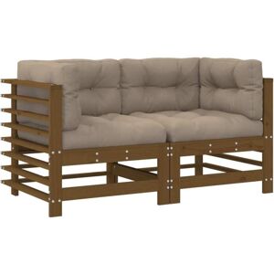 Vidaxl - Corner Sofas with Cushions 2 pcs Honey Brown Solid Wood Pine Vidaxl - Corner Sofas with Cushions 2 pcs Honey Brown Solid Wood Pine