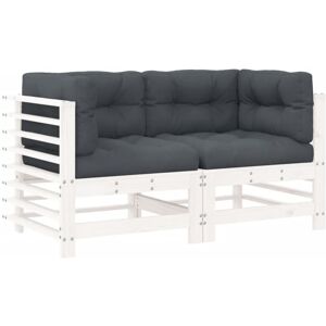 Corner Sofas with Cushions 2 pcs White Solid Wood Pine Vidaxl Corner Sofas with Cushions 2 pcs White Solid Wood Pine Vidaxl