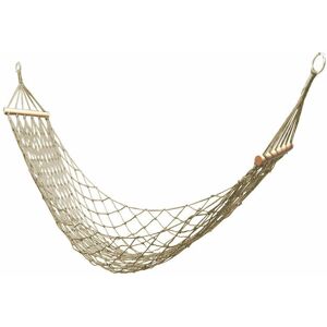 Dewdat - Cotton Rope Hammock, Hanging Net, Hammock for Indoor or Outdoor, Single Hammock with Wooden Stick, Patio, Beach, Camping - White Dewdat - Cotton Rope Hammock, Hanging Net, Hammock for Indoor or Outdoor, Single Hammock with Wooden Stick, Patio, Beach, Camping - White