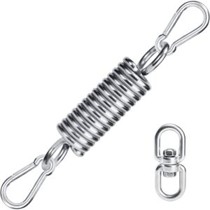 CSPARKV 1PCS Hammock Spring Hook, It has 2 M10 Carabiner Hooks, 1 Suspension Spring and 1 360° Rotatable Ring, Outdoor Chair Swing Accessories CSPARKV 1PCS Hammock Spring Hook, It has 2 M10 Carabiner Hooks, 1 Suspension Spring and 1 360° Rotatable Ring, Outdoor Chair Swing Accessories