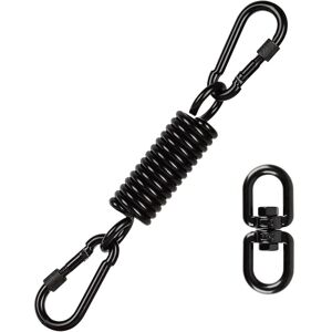 CSPARKV 1PCS Hanging Chair Spring, Steel Swing Spring with 2 Carabiners and 360°Swivel Hook, Load Capacity up to 250KG, with Two Carabiners for Hanging Chair CSPARKV 1PCS Hanging Chair Spring, Steel Swing Spring with 2 Carabiners and 360°Swivel Hook, Load Capacity up to 250KG, with Two Carabiners for Hanging Chair