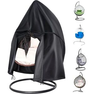 CSPARKV Garden Hanging Chair Cover - 420D Oxford Waterproof Egg Swing Chair Cover Anti-UV/Wind, Outdoor Garden Chair Protective Cover 190 x 115 cm, Black CSPARKV Garden Hanging Chair Cover - 420D Oxford Waterproof Egg Swing Chair Cover Anti-UV/Wind, Outdoor Garden Chair Protective Cover 190 x 115 cm, Black