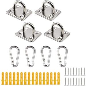 CSPARKV Stainless Steel Eye Plates, Heavy Duty Patio Umbrella Sail Hardware Kit for Parasol Mounting Accessories Swing Chair Hanging Hardware (M5, 2A) CSPARKV Stainless Steel Eye Plates, Heavy Duty Patio Umbrella Sail Hardware Kit for Parasol Mounting Accessories Swing Chair Hanging Hardware (M5, 2A)