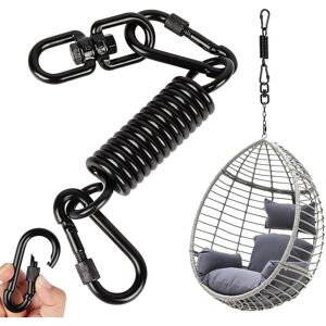 CSPARKV Swing Spring for Hanging Chair, Hanging Chair with 2 Carabiners and 360° Swivel Hooks, Carabiner, Load Capacity up to 250kg, Hanging Spring for CSPARKV Swing Spring for Hanging Chair, Hanging Chair with 2 Carabiners and 360° Swivel Hooks, Carabiner, Load Capacity up to 250kg, Hanging Spring for
