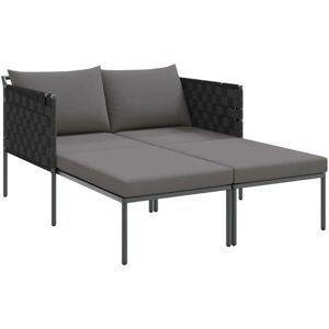 Sunbed with Cushion Anthracite 115 x 153 x 69.5cm Steel Vidaxl Sunbed with Cushion Anthracite 115 x 153 x 69.5cm Steel Vidaxl