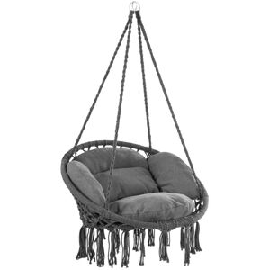 Detex - Hanging Chair Outdoor & Indoor with Cushion, 150kg Load Capacity, Boho Style, Weatherproof, Swing Chair, Garden Hanging Seat Anthrazit (de) Detex - Hanging Chair Outdoor & Indoor with Cushion, 150kg Load Capacity, Boho Style, Weatherproof, Swing Chair, Garden Hanging Seat Anthrazit (de)