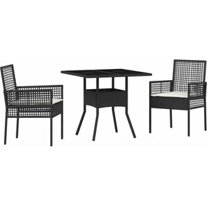 Garden Dining Set 3 pcs Black Poly rattan Vidaxl Garden Dining Set 3 pcs Black Poly rattan Vidaxl