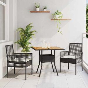 Garden Dining Set 3 pcs Black Poly rattan Vidaxl Garden Dining Set 3 pcs Black Poly rattan Vidaxl