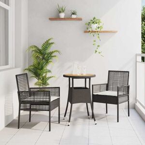 Garden Dining Set 3 pcs Black Poly rattan Vidaxl Garden Dining Set 3 pcs Black Poly rattan Vidaxl