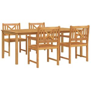 Garden Dining Set 5 pcs Brown Solid acacia wood vidaXL Garden Dining Set 5 pcs Brown Solid acacia wood vidaXL
