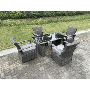 Fimous 4 Seat Rattan Dining Set - Outdoor Furniture Fimous 4 Seat Rattan Dining Set - Outdoor Furniture