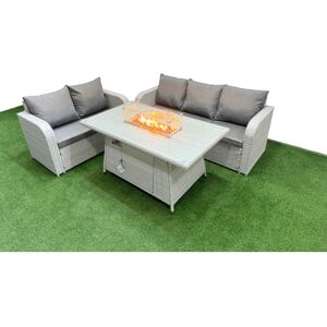 5 Seater pe Rattan Wicker Garden Furniture Patio Conservatory Sofa Set with Firepit Dining Table 3 Seater Sofa Love Sofa - Fimous 5 Seater pe Rattan Wicker Garden Furniture Patio Conservatory Sofa Set with Firepit Dining Table 3 Seater Sofa Love Sofa - Fimous