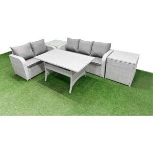 5 Seater pe Rattan Wicker Garden Furniture Patio Conservatory Sofa Set with Rectangular Dining Table 3 Seater Sofa Love Sofa 2 Side Table - Fimous 5 Seater pe Rattan Wicker Garden Furniture Patio Conservatory Sofa Set with Rectangular Dining Table 3 Seater Sofa Love Sofa 2 Side Table - Fimous