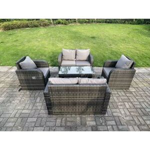 Fimous Model 6-Seater Dark Grey Garden Furniture Set - Outdoor Fimous Model 6-Seater Dark Grey Garden Furniture Set - Outdoor
