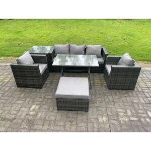 Fimous 6 Seater Wicker Rattan Outdoor Garden Dining Set - Garden Dining Set Fimous 6 Seater Wicker Rattan Outdoor Garden Dining Set - Garden Dining Set