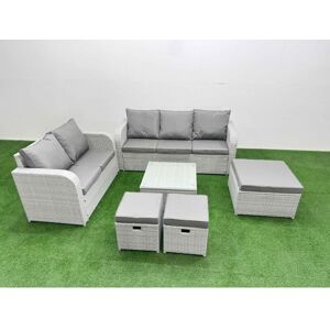 8 Seater pe Rattan Wicker Garden Furniture Patio Conservatory Sofa Set with Square Coffee Table 3 Seater Sofa Love Sofa 3 Stool - Fimous 8 Seater pe Rattan Wicker Garden Furniture Patio Conservatory Sofa Set with Square Coffee Table 3 Seater Sofa Love Sofa 3 Stool - Fimous