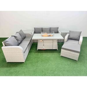 FIMOUS 8 Seater Poly Rattan Outdoor Garden Furniture Firepit Dining Table Sofa Set Patio 3 Seater Sofa Reclining Chair 3 Seater Sofa Big Footstool 2 Side FIMOUS 8 Seater Poly Rattan Outdoor Garden Furniture Firepit Dining Table Sofa Set Patio 3 Seater Sofa Reclining Chair 3 Seater Sofa Big Footstool 2 Side