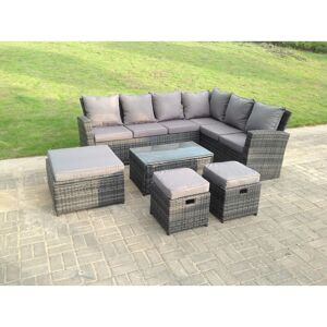 Fimous 9 Seater High Back Rattan Set Corner Sofa - Outdoor Furniture Fimous 9 Seater High Back Rattan Set Corner Sofa - Outdoor Furniture