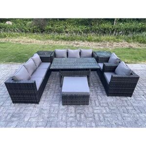 Fimous 9 Seater Outdoor Wicker Garden Furniture Rattan Lounge Sofa Set Dining Table - Garden Furniture Fimous 9 Seater Outdoor Wicker Garden Furniture Rattan Lounge Sofa Set Dining Table - Garden Furniture