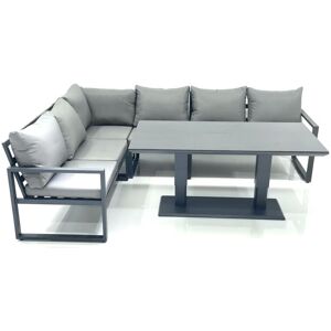 Fimous Aluminum Outdoor Garden Furniture Set Corner Sofa Adjustable Rising Lifting Dining Table Sets Dark Grey Fimous Aluminum Outdoor Garden Furniture Set Corner Sofa Adjustable Rising Lifting Dining Table Sets Dark Grey