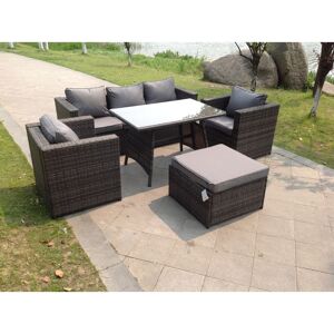Fimous Grey Lounge Rattan Sofa Dining Table Set Chairs Garden Furniture Outdoor Fimous Grey Lounge Rattan Sofa Dining Table Set Chairs Garden Furniture Outdoor
