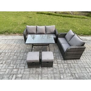 High Back pe Rattan Sofa Set Outdoor Garden Furniture Dining Table Set Love Sofa 3 Seater Sofa 2 Small Footstool - Fimous High Back pe Rattan Sofa Set Outdoor Garden Furniture Dining Table Set Love Sofa 3 Seater Sofa 2 Small Footstool - Fimous