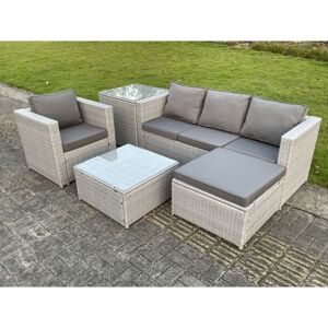 Fimous Light Grey Garden Furniture Set - Outdoor PE Rattan Lounge Fimous Light Grey Garden Furniture Set - Outdoor PE Rattan Lounge