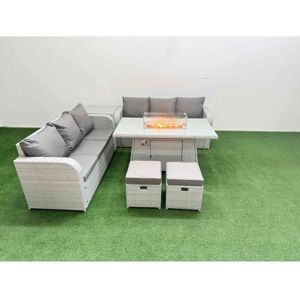 Fimous Outdoor Garden Furniture Sets 8 Seater Wicker Rattan Furniture Sofa Sets with Firepit Dining Table high Back Lounge Sofa Stools Side Table Fimous Outdoor Garden Furniture Sets 8 Seater Wicker Rattan Furniture Sofa Sets with Firepit Dining Table high Back Lounge Sofa Stools Side Table