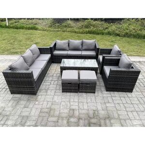 Fimous Outdoor Rattan Garden Furniture Lounge Sofa Set - Grey - Garden Furniture Set Fimous Outdoor Rattan Garden Furniture Lounge Sofa Set - Grey - Garden Furniture Set
