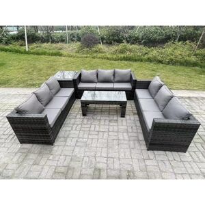 Fimous Outdoor Rattan Garden Furniture Lounge Sofa - Dark Grey Fimous Outdoor Rattan Garden Furniture Lounge Sofa - Dark Grey