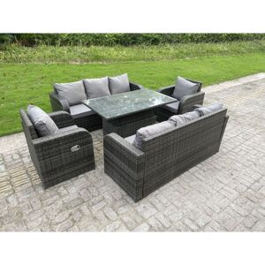 Fimous Outdoor Rattan Sofa Set Lounge Dining Table Height Adjustable - Garden Furniture Fimous Outdoor Rattan Sofa Set Lounge Dining Table Height Adjustable - Garden Furniture