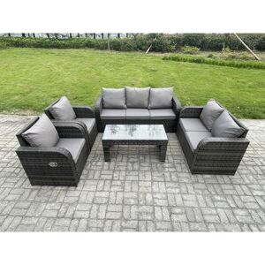 Patio Garden Furniture Sets Wicker 7 Seater Outdoor Rattan Furniture Sofa Sets with Rectangular Coffee Table Reclining Chair Love seat Sofa - Fimous Patio Garden Furniture Sets Wicker 7 Seater Outdoor Rattan Furniture Sofa Sets with Rectangular Coffee Table Reclining Chair Love seat Sofa - Fimous