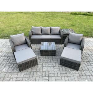 Patio Garden Furniture Sets Wicker 7 Seater Outdoor Rattan Furniture Sofa Sets with Square Coffee Table Side Table 2 Big Footstool - Fimous Patio Garden Furniture Sets Wicker 7 Seater Outdoor Rattan Furniture Sofa Sets with Square Coffee Table Side Table 2 Big Footstool - Fimous