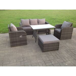 Pe Rattan Garden Furniture Set Adjustable Chair Sofa Lounge 3 Seater Sofa Oblong Rectangular Dining Table Footstool - Fimous Pe Rattan Garden Furniture Set Adjustable Chair Sofa Lounge 3 Seater Sofa Oblong Rectangular Dining Table Footstool - Fimous