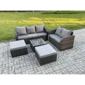 Pe Rattan Garden Furniture Sets 7 Seater Outdoor Lounge Sofa Set Square Coffee Table 2 Big Footstool - Fimous Pe Rattan Garden Furniture Sets 7 Seater Outdoor Lounge Sofa Set Square Coffee Table 2 Big Footstool - Fimous