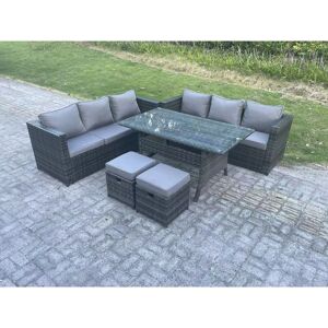 Fimous PE Wicker Outdoor Garden Furniture Set - 8 Seater Fimous PE Wicker Outdoor Garden Furniture Set - 8 Seater