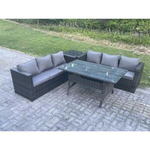 Fimous Dark Grey Outdoor Garden Furniture Set - 6 Seater Fimous Dark Grey Outdoor Garden Furniture Set - 6 Seater