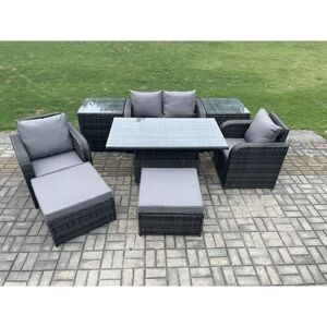 Fimous Rattan Garden Dining Set - Adjustable Height Outdoor Furniture Fimous Rattan Garden Dining Set - Adjustable Height Outdoor Furniture
