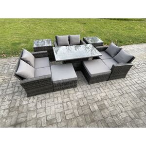 Fimous Garden Furniture Set - Adjustable Height Rattan Table Sofa Fimous Garden Furniture Set - Adjustable Height Rattan Table Sofa