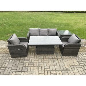 Fimous Wicker PE Rattan Garden Furniture Set - Adjustable Outdoor Dining Fimous Wicker PE Rattan Garden Furniture Set - Adjustable Outdoor Dining