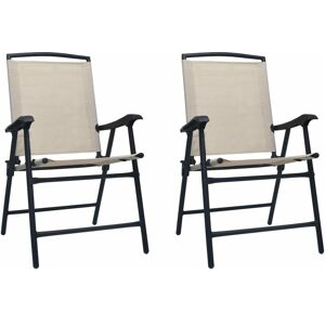 Vidaxl - Folding Garden Chairs 2 pcs Texilene Cream Vidaxl - Folding Garden Chairs 2 pcs Texilene Cream