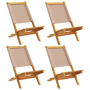 Vidaxl - Folding Garden Chairs 4 pcs Taupe Fabric and Solid Wood Vidaxl - Folding Garden Chairs 4 pcs Taupe Fabric and Solid Wood