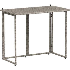 Vidaxl - Folding Garden Table Grey 90x51x75 cm Poly Rattan Vidaxl - Folding Garden Table Grey 90x51x75 cm Poly Rattan